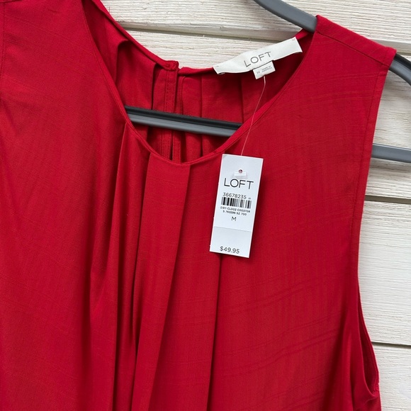 LOFT Sleeveless Tie-Front Blouse – Red – Size M – NWT - Picture 4 of 8